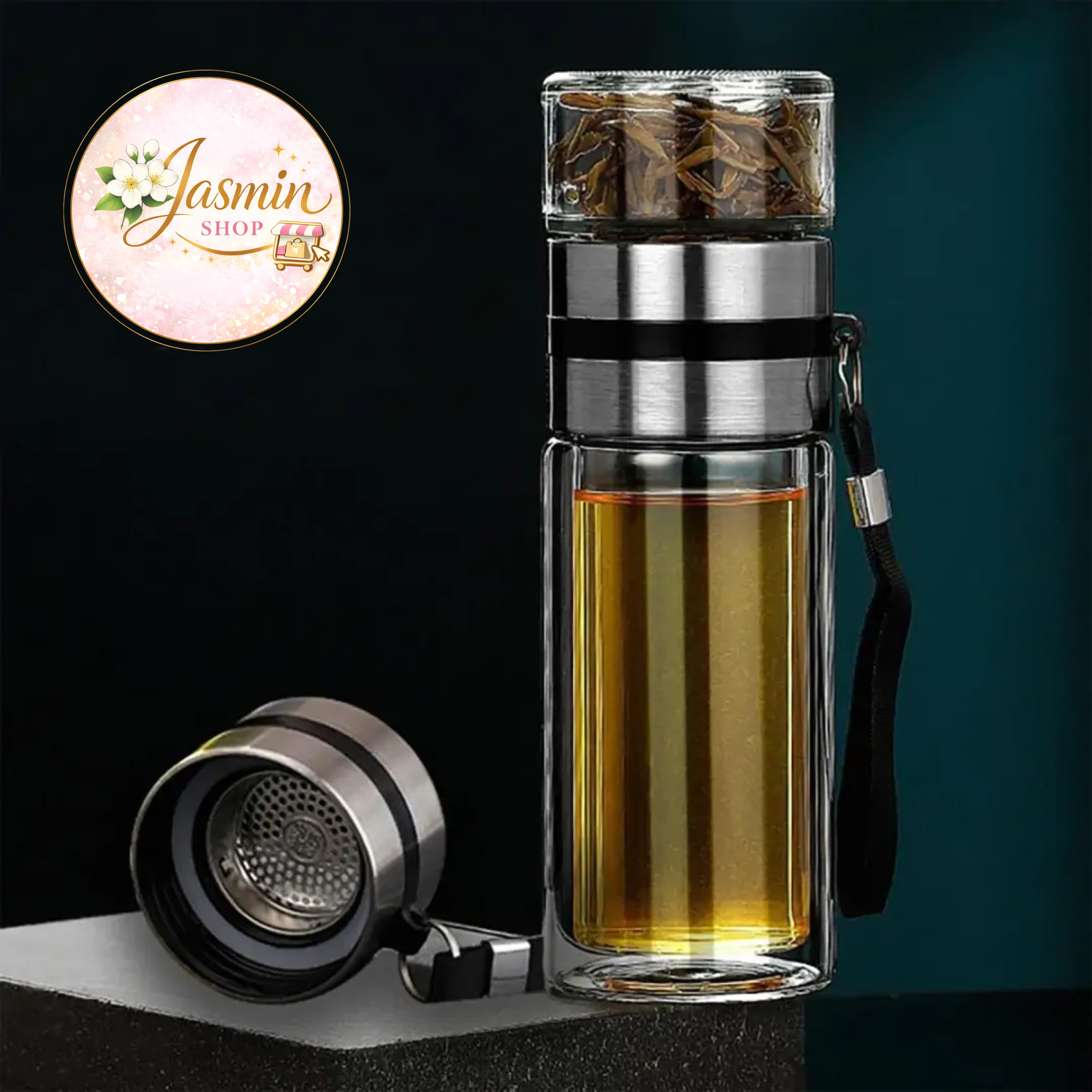 Bouteille de Tisane avec Infuseur  350 ml / 450 ml  زجاجة شاي الأعشاب مزودة بمصفاة